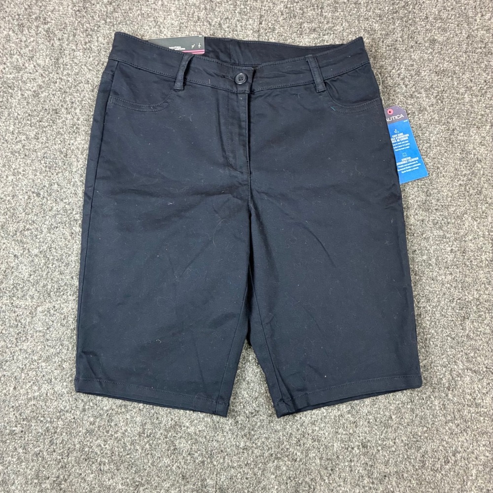 Nautica School Uniform Girls Bermuda Shorts Navy Blue Performance Stretch Size 3